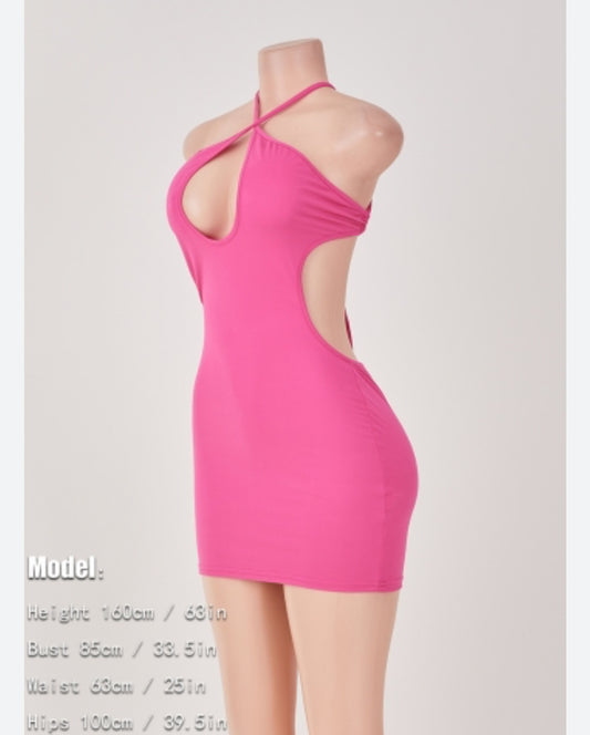 Vestido Escote Rosado